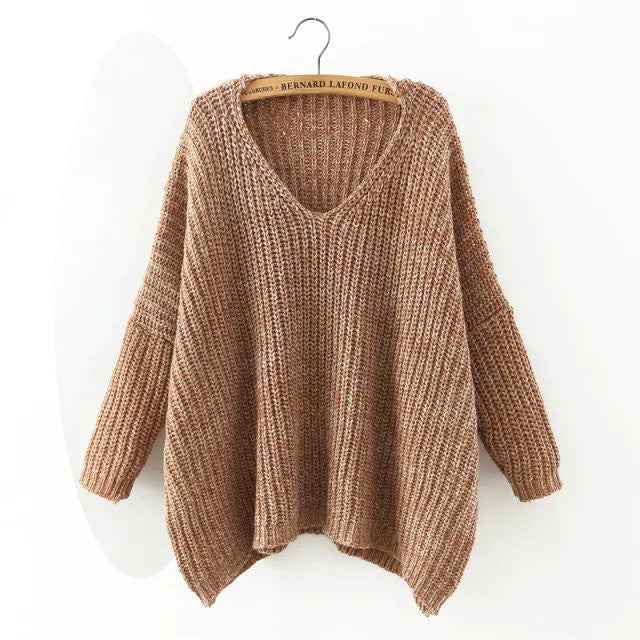 Fashion Dropped Shoulder Batwing Sleeve Sweater