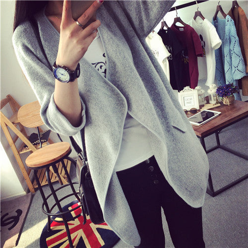Korean Knit V-neck Cardigan Loose Solid Color Sweater - May Your Fashion - 2
