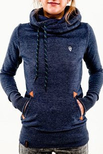 Embroidered Pocket Pure Color Womens Hoodie - May Your Fashion - 6