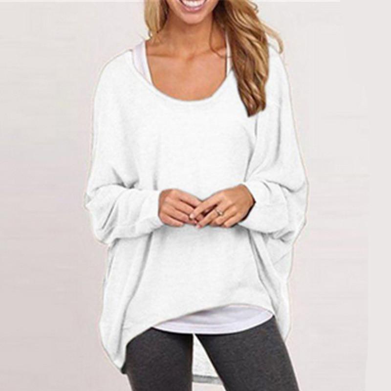 Loose Long Sleeves Irregular Pullover Sweater Top - MeetYoursFashion - 4