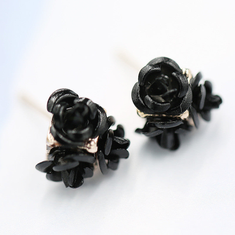 Ceramic Roses Diamond Earring