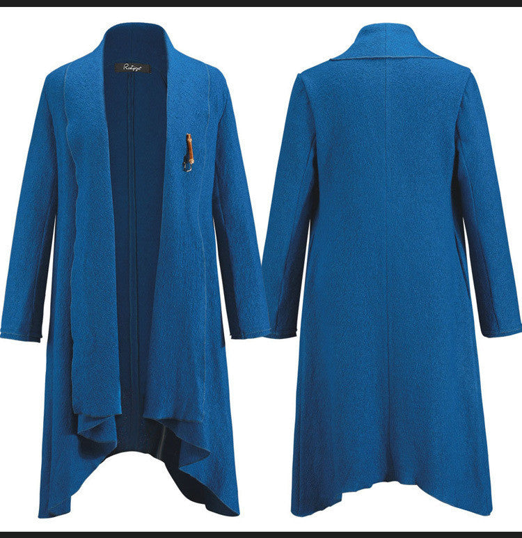 Drape Cardigan Asymmetric Solid Coat - May Your Fashion - 8