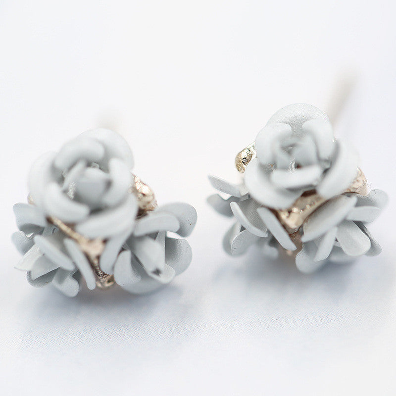 Ceramic Roses Diamond Earring