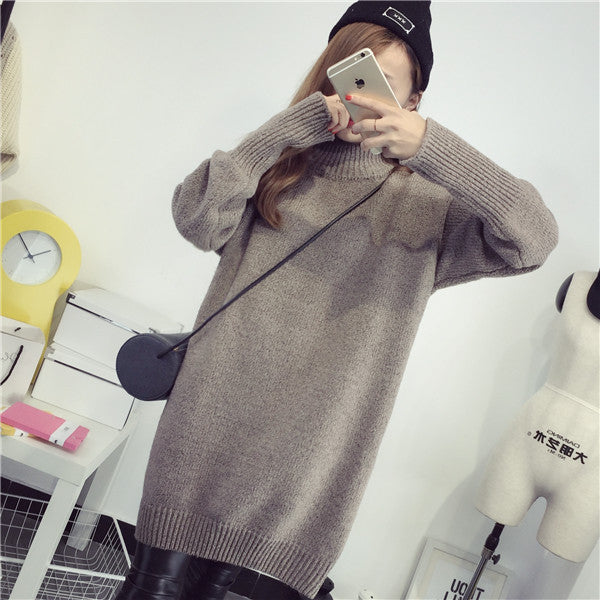 High Knit Student Pullover Upset Long Sweater - May Your Fashion - 6