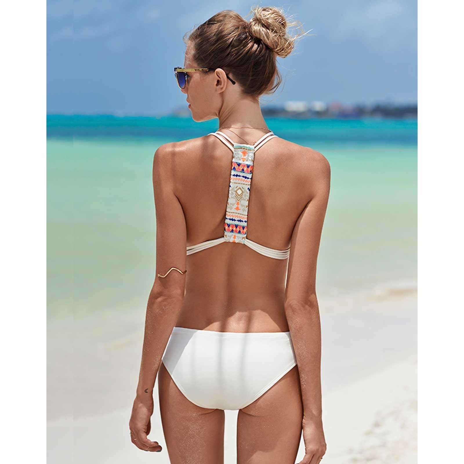 Pure Color Padded Straps One Piece Swimwear
