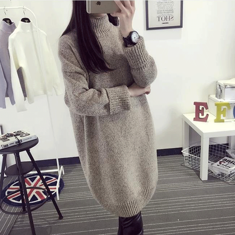 High Knit Student Pullover Upset Long Sweater - May Your Fashion - 2