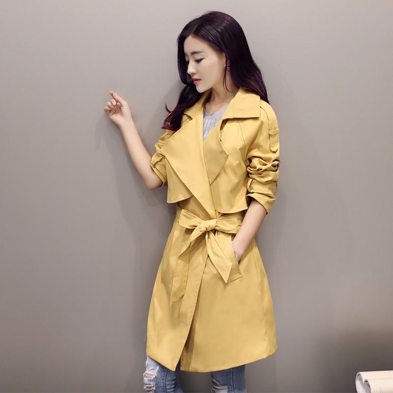 Lapel Casual Slim Plus Size Long Sleeves Knee-length Coat - Meet Yours Fashion - 5