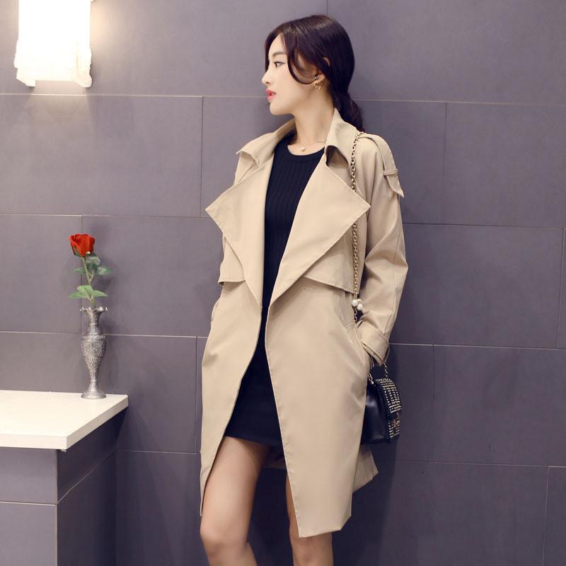 Lapel Casual Slim Plus Size Long Sleeves Knee-length Coat - Meet Yours Fashion - 4