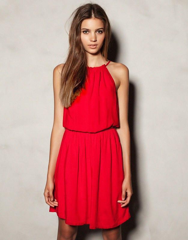 Sleeveless Pure Color O-neck Hollow Irregular Short Dress - Meet Yours Fashion - 4