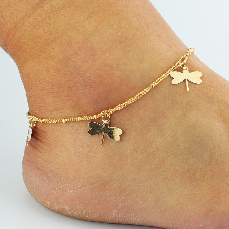 Dragonfly Bell Double Layer Anklet