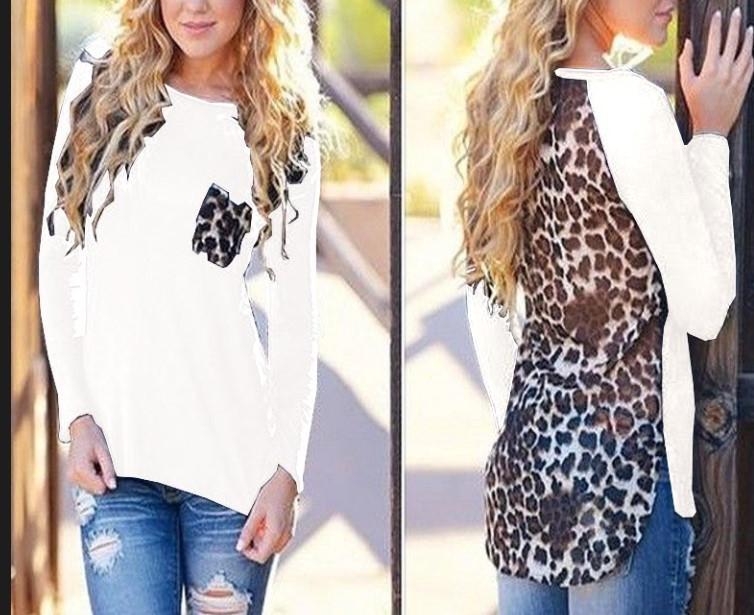 Scoop Leopard Print Long Sleeves Pockets Blouse - Meet Yours Fashion - 8