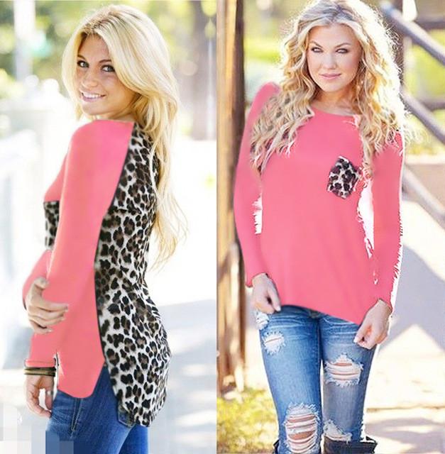 Scoop Leopard Print Long Sleeves Pockets Blouse - Meet Yours Fashion - 7
