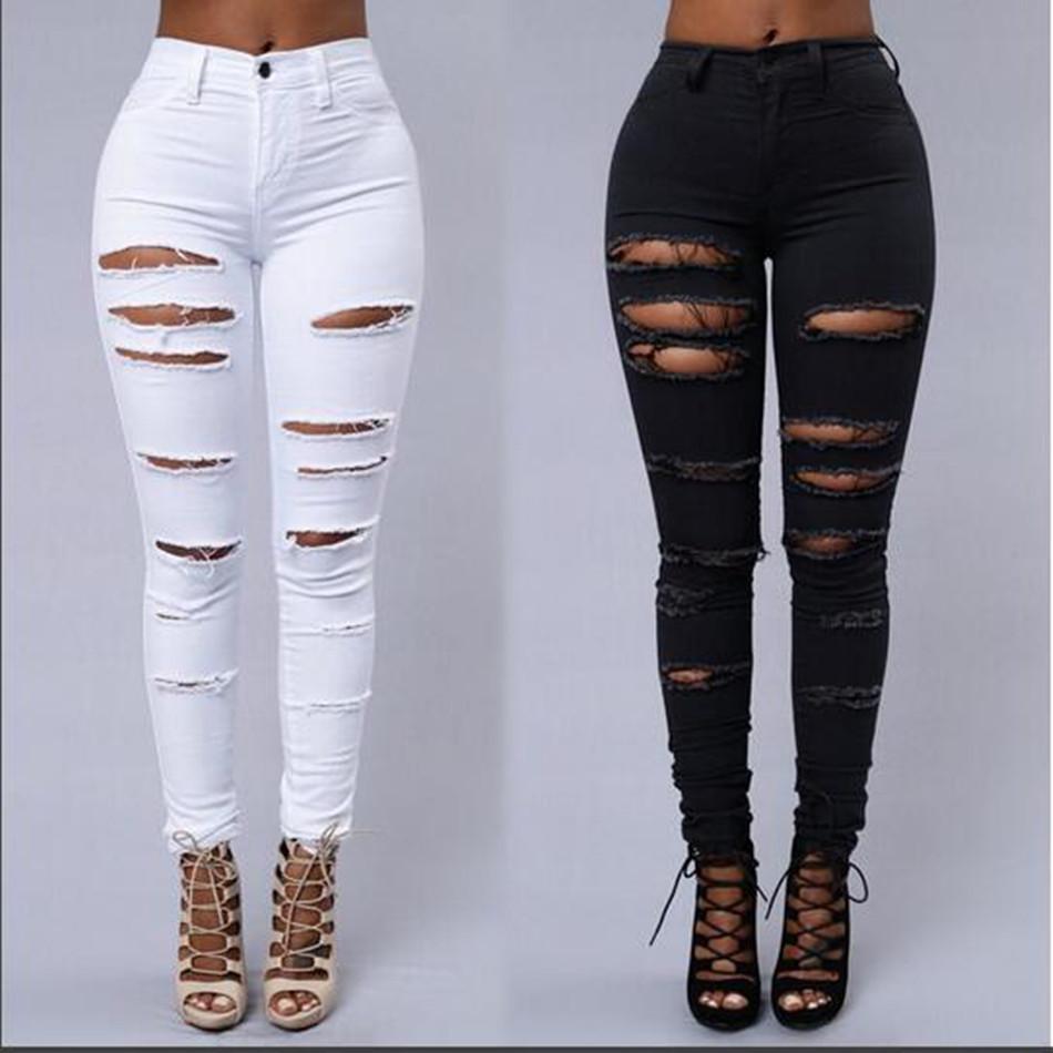 Beggar Ripped Street Straight Elastic Slim Plus Size Jeans - Meet Yours Fashion - 2