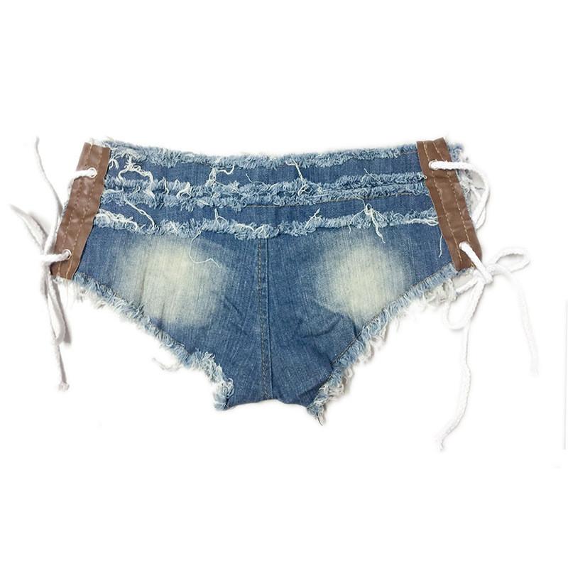 Low Waist Side Lace Up Women's Shorts