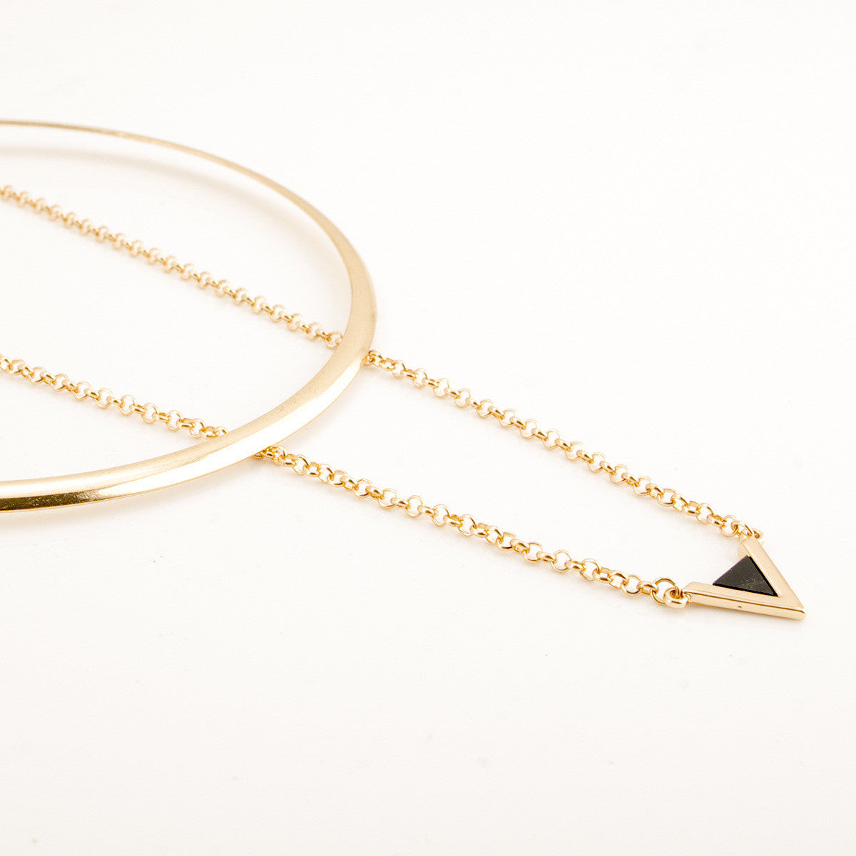 Geometry Triangle Pendant Loop Necklace