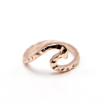 Alloy silver plated simple wave ring