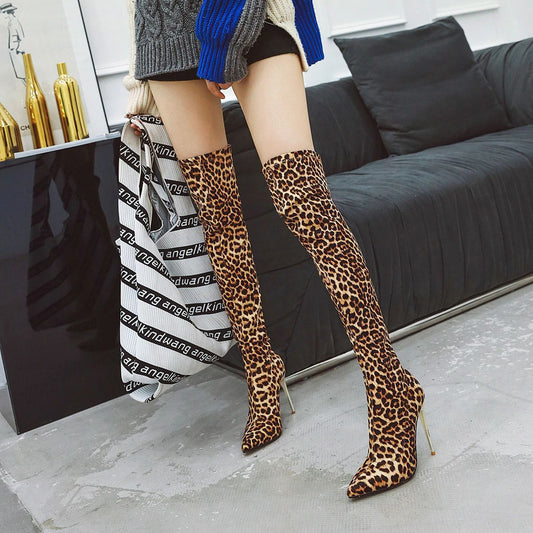 High Heel Over The Knee Long Stretch Boots