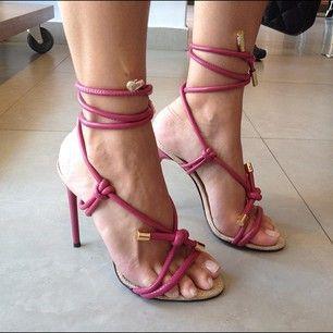 Rope strap high heels
