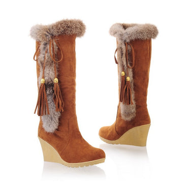 Autumn And Winter Frosted  Thicken Fur Snow Boots