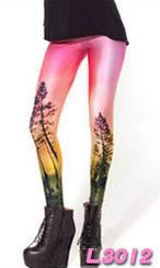 High Waist Skinny Flower Print Starry Sky Fashion Leggings