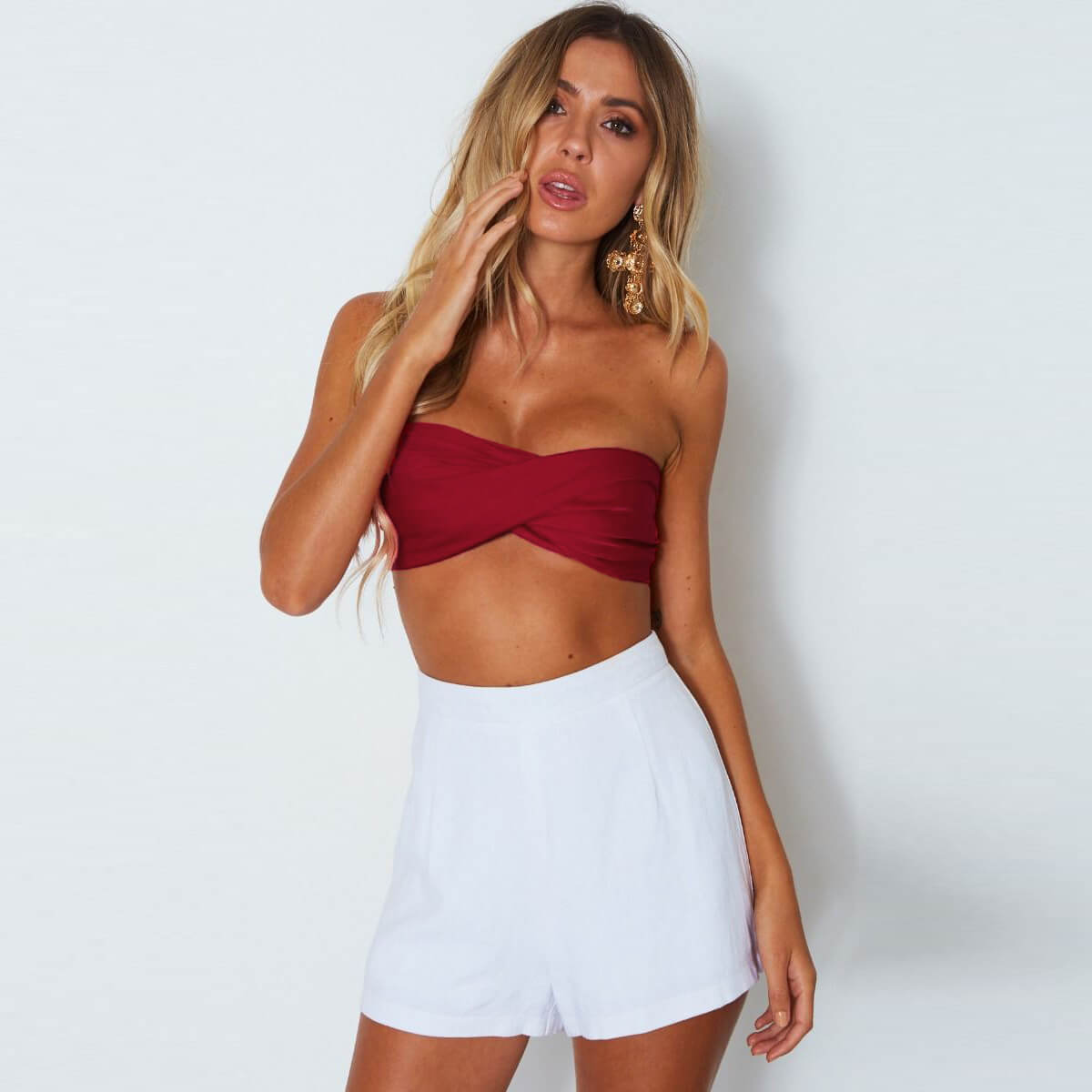 Straps Irregular Crop Top