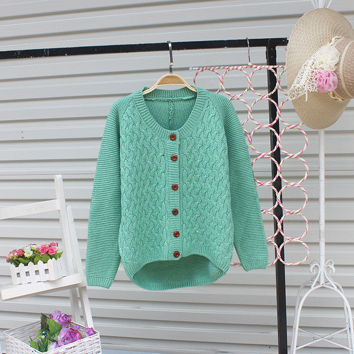 Cardigan Pure Color Elbow Patch Knit Sweater - May Your Fashion - 2
