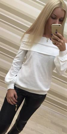 Off-shoulder Strapless Long Sleeves Pure Color Casual Blouse - May Your Fashion - 1