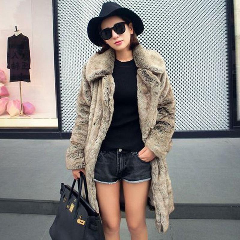 Lapel Collar Faux Fur Solid Color Oversized Teddy Coats