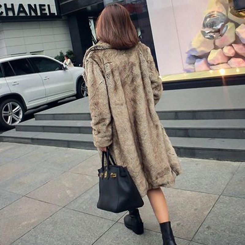 Lapel Collar Faux Fur Solid Color Oversized Teddy Coats