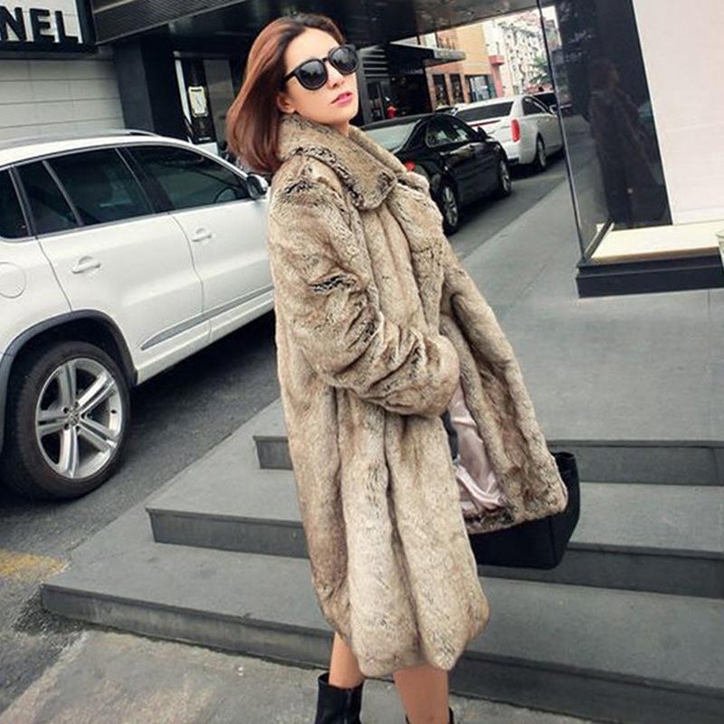 Lapel Collar Faux Fur Solid Color Oversized Teddy Coats