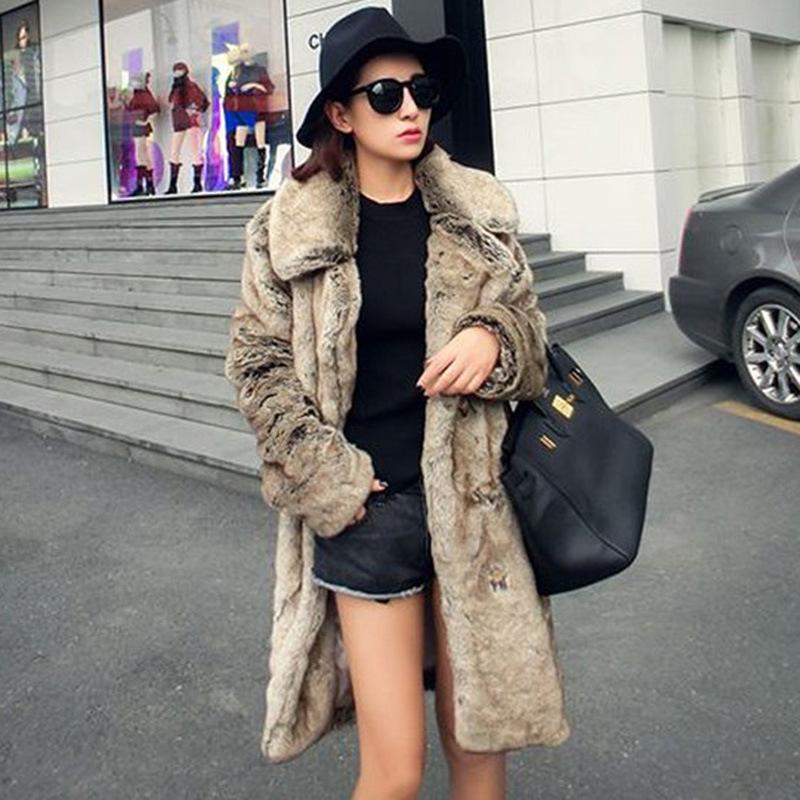 Lapel Collar Faux Fur Solid Color Oversized Teddy Coats