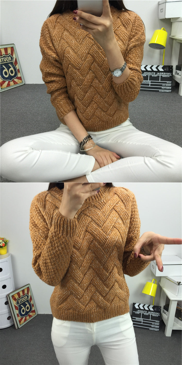 Dropped Shoulder Scoop 3/4 Sleeves Solid Pullover Sweater - May Your Fashion - 4