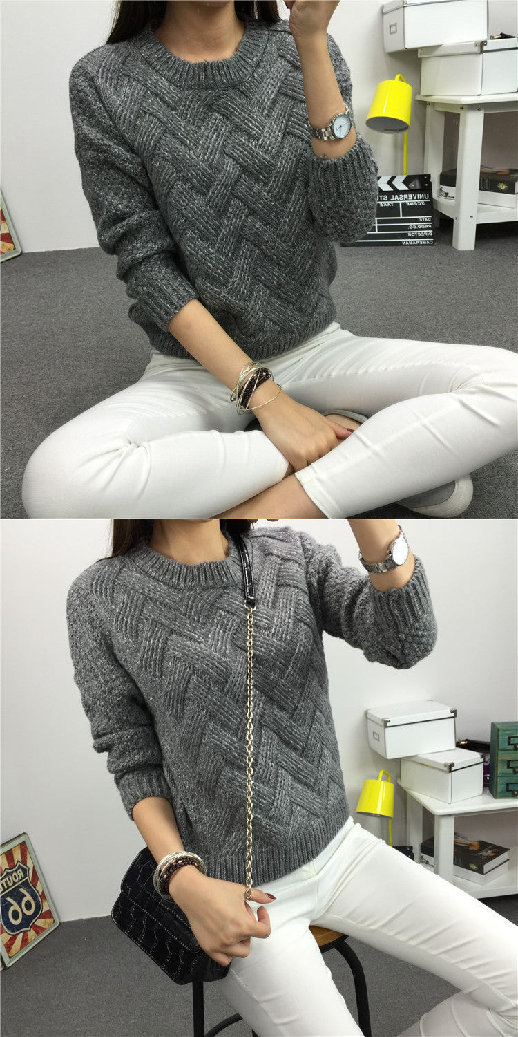 Dropped Shoulder Scoop 3/4 Sleeves Solid Pullover Sweater - May Your Fashion - 5