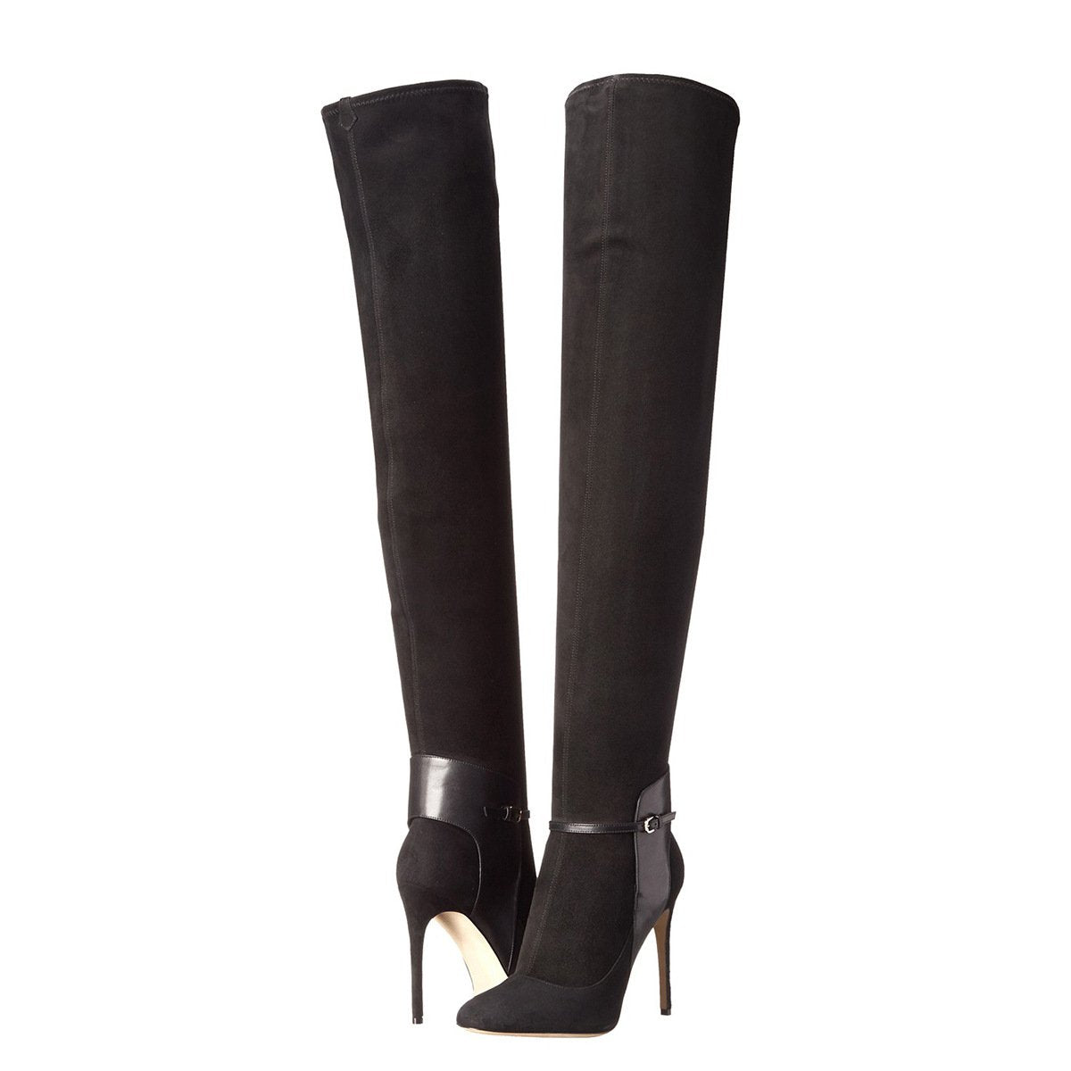 Patchwork Stiletto High Heel Pointed Toe Zipper Over the Knee Long Boots