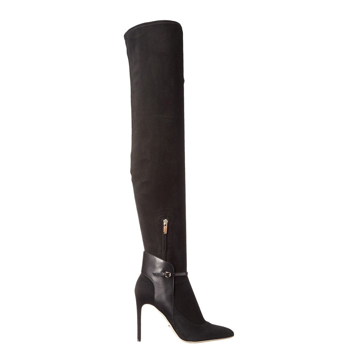 Patchwork Stiletto High Heel Pointed Toe Zipper Over the Knee Long Boots