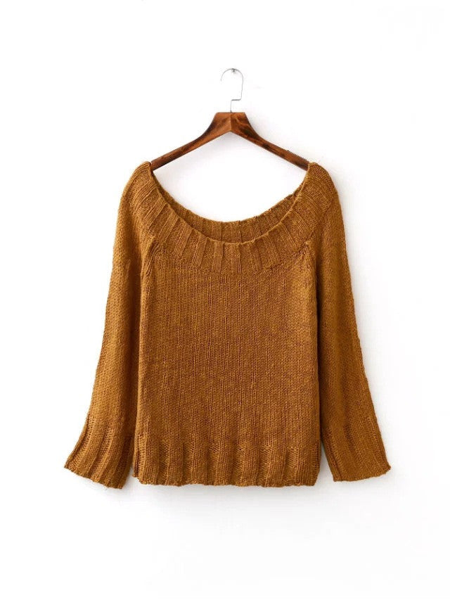 Sexy Off Shoulder Loose Knitting Sweater