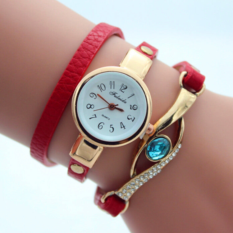 Gem Diamond-Encrusted Bracelet Watch