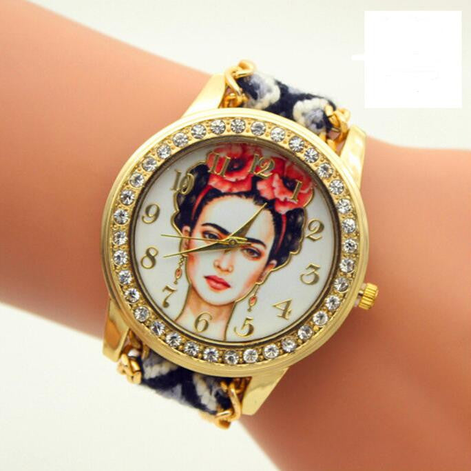 Beauty Women Print Woven Strap Watch