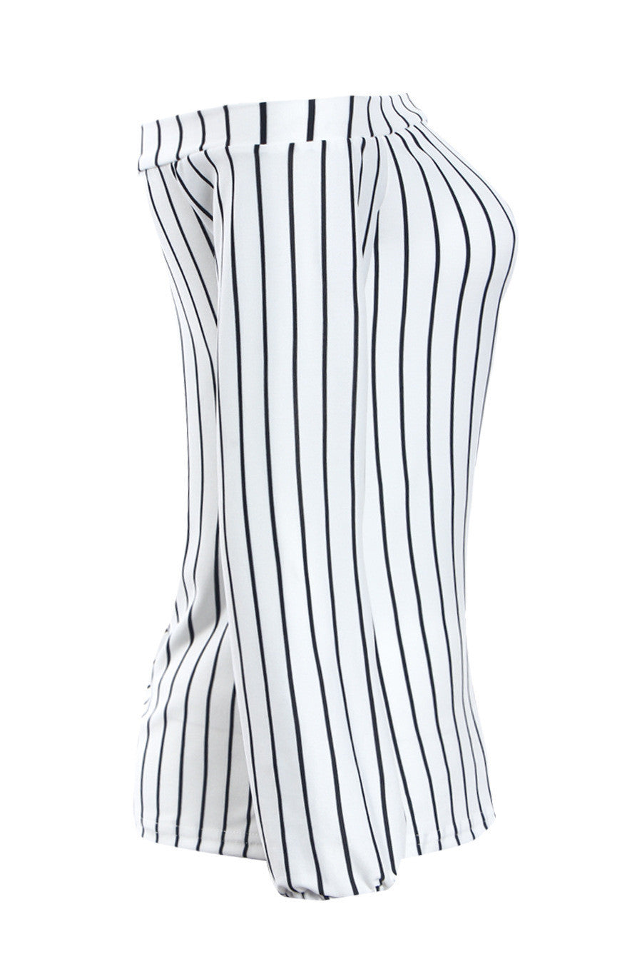 Sexy Off Shoulder Long Sleeve Stripe White Blouse