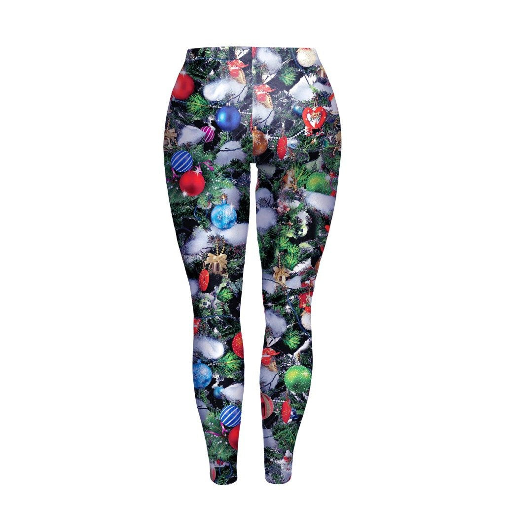 Christmas Decoration Print Women Skinny Party Legging