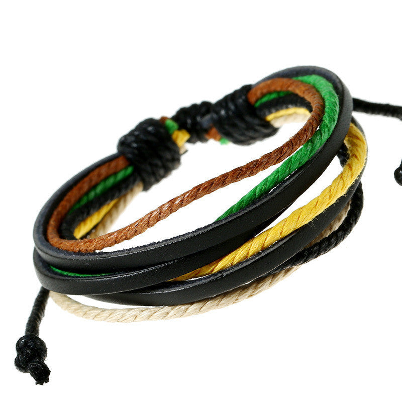 Leisure Retro Hand Woven Leather Bracelet