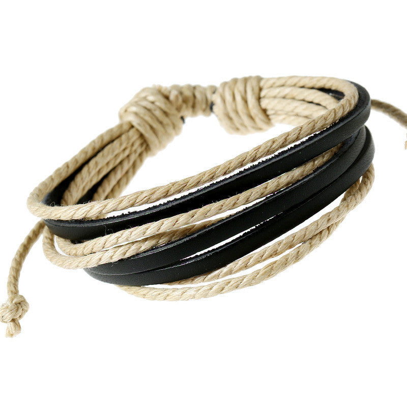 Leisure Retro Hand Woven Leather Bracelet