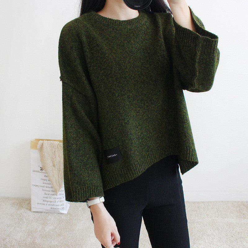 Loose Batwing Sleeve Pullover Knitting Sweater