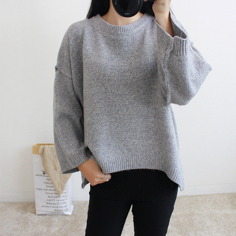 Loose Batwing Sleeve Pullover Knitting Sweater