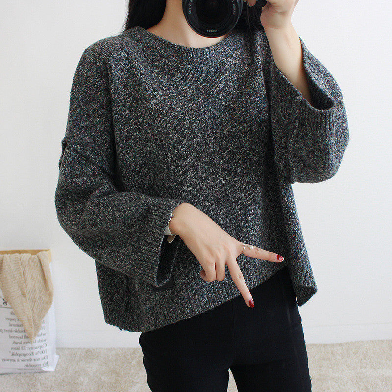 Loose Batwing Sleeve Pullover Knitting Sweater