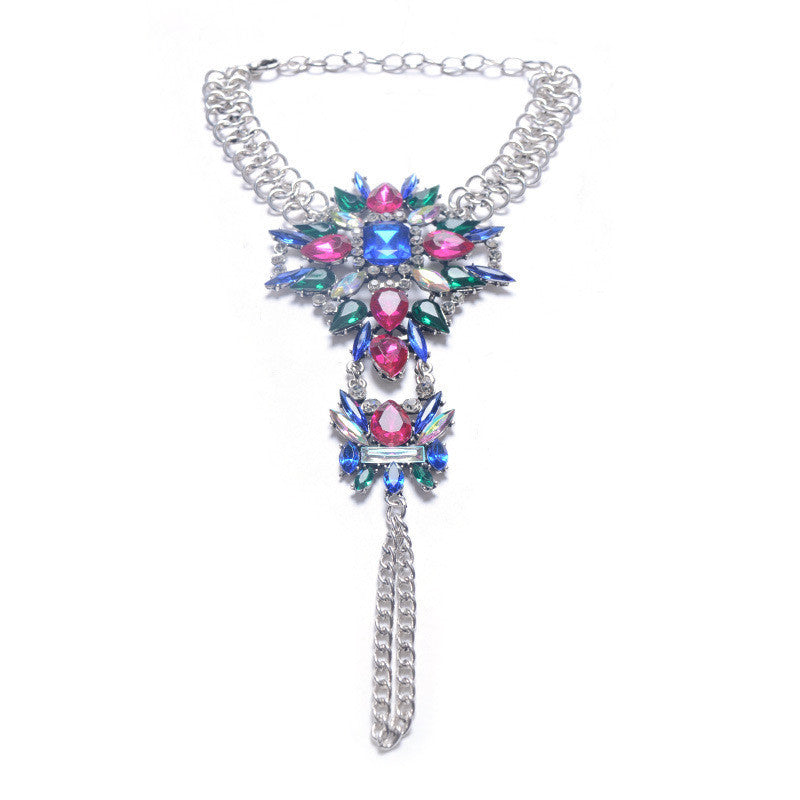 Dazzle Colour Alloy Jewel-Embeded Anklet