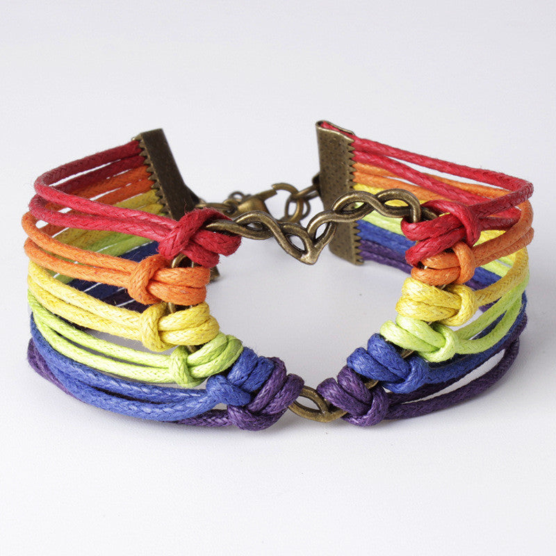 Colorful Multilayer Heart Woven Bracelet