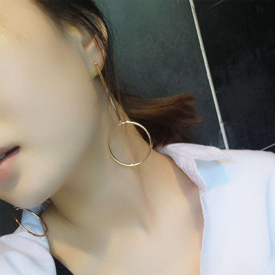 Exaggerated Personality Copper Circle Earrings