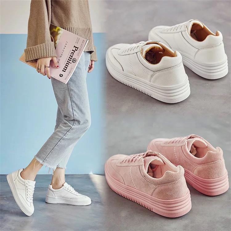 Simple Fashion Increased Lace Up Thin Sneakers