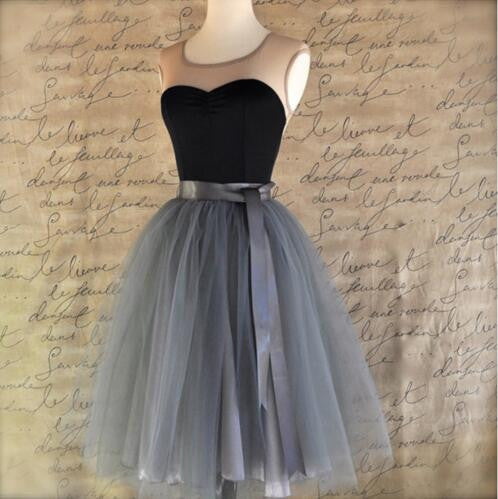 Fashion Multi-layer Pure Color A-line Tulle Skirt